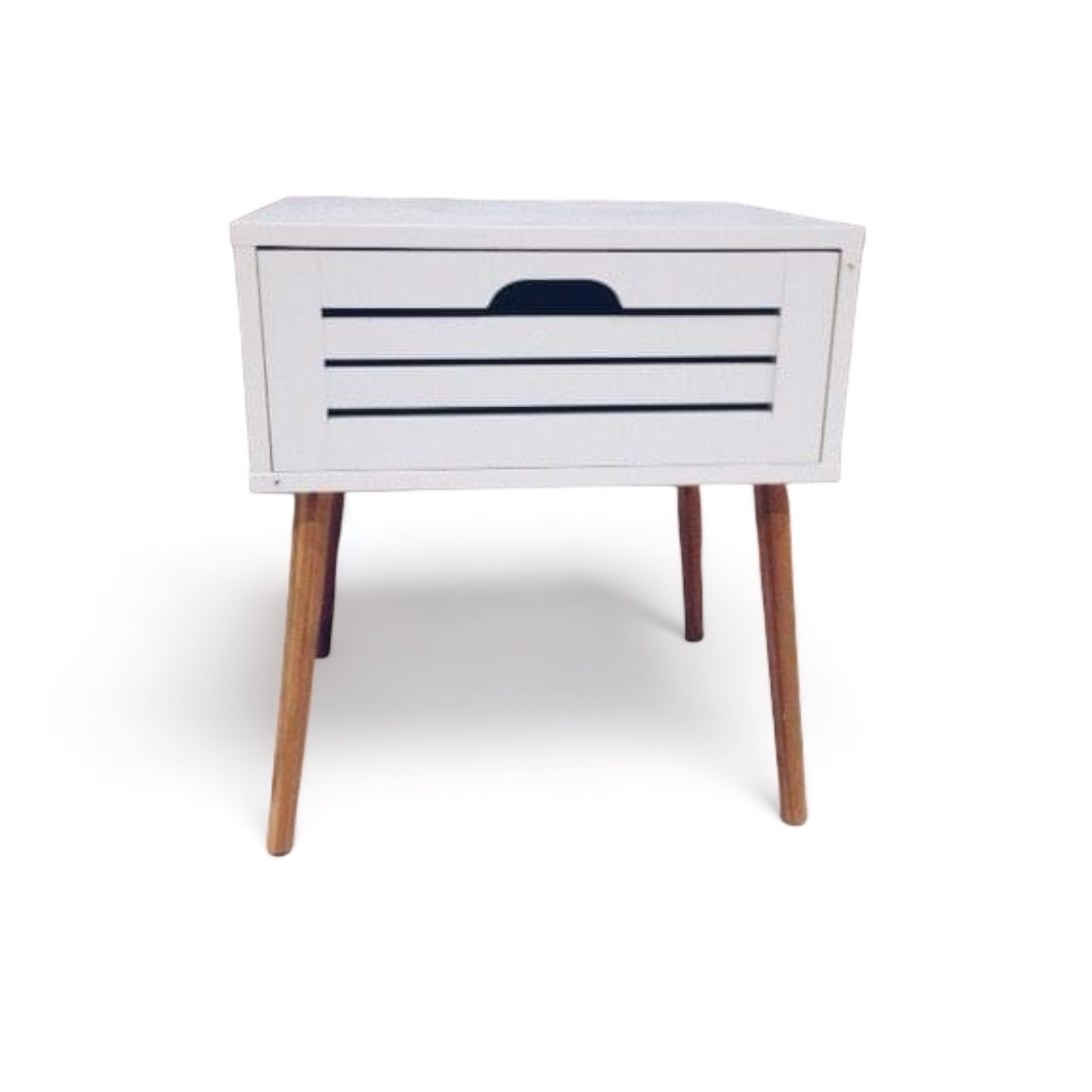 Тумба приліжкова на ніжках білий/дерево, дерево/дсп CB-018