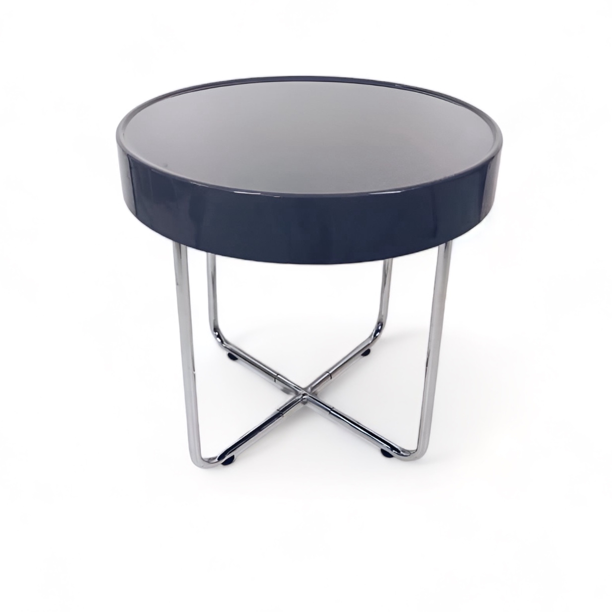 Столик кавовий круглий сірий, пластик/метал TB-543