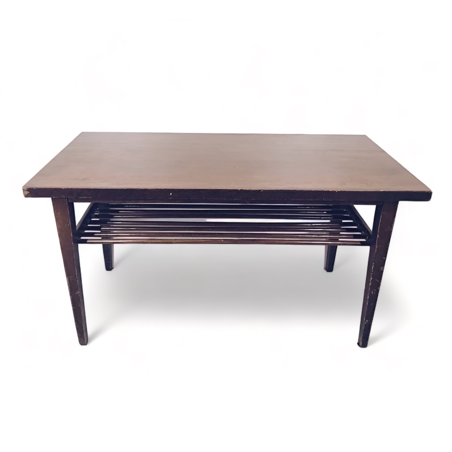 Стіл журнальний з полицею 70-х, дерево/лак TB-544