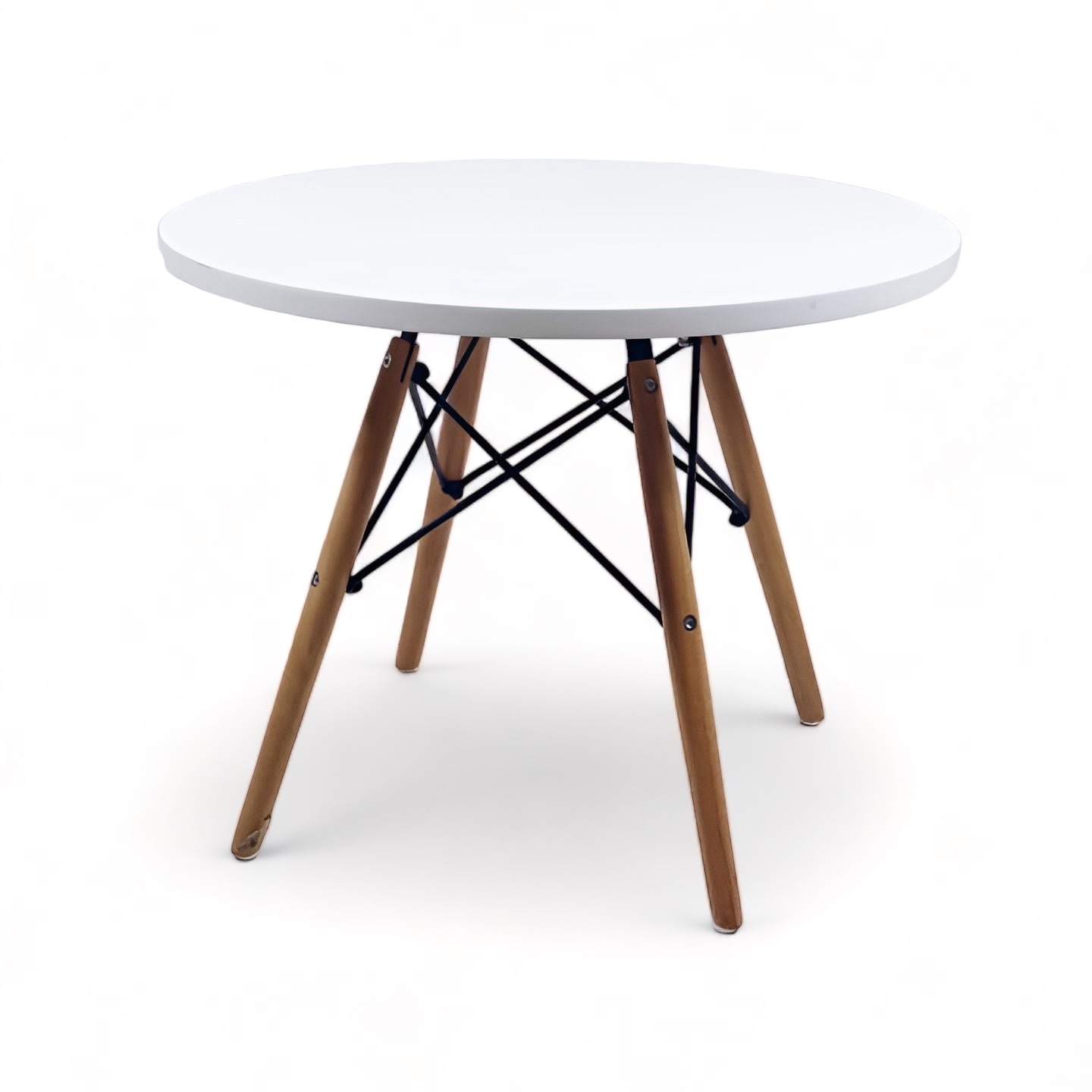 Стіл кавовий круглий  білий, мдф/дерево/метал TB-546