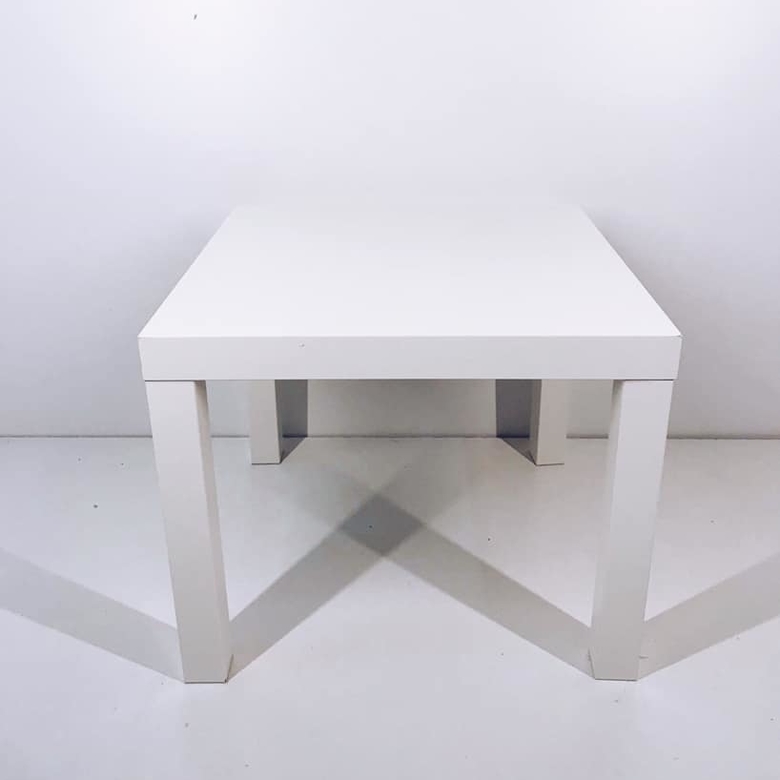 Стіл кавовий квадратний малий білий TB-547