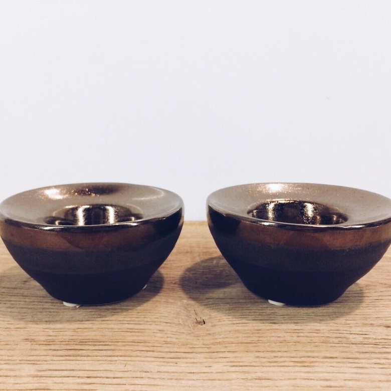 Підсвічники малі для чайних свічок кольору бронзи, кераміка CS-024