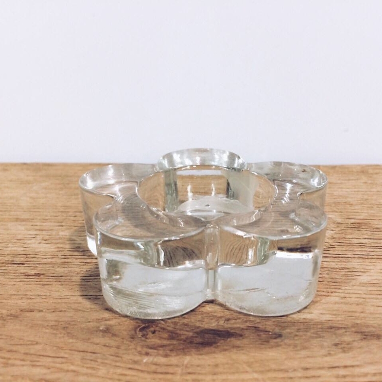 Підсвічник-квітка прозорий, скло CS-026