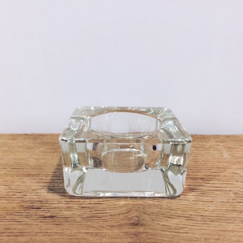 Підсвічник квадратний малий прозорий, скло CS-027