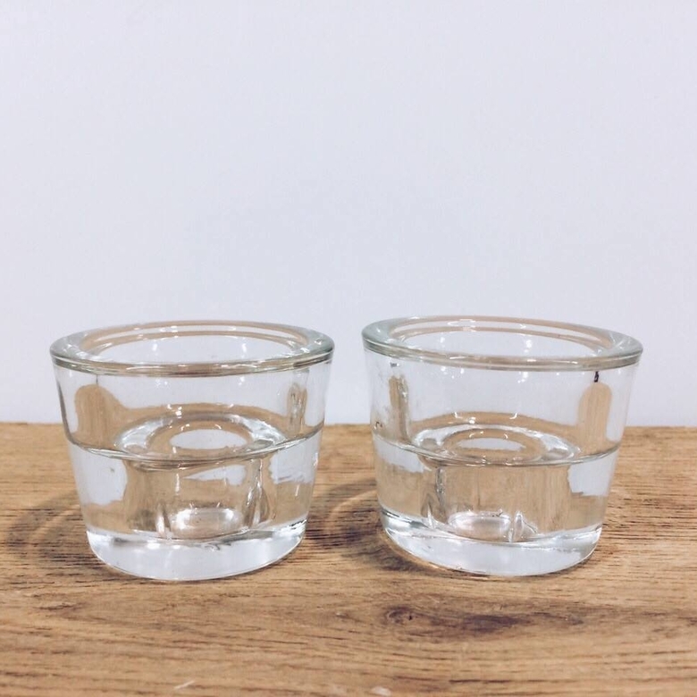 Підсвічники малі прозорі круглі, скло CS-028