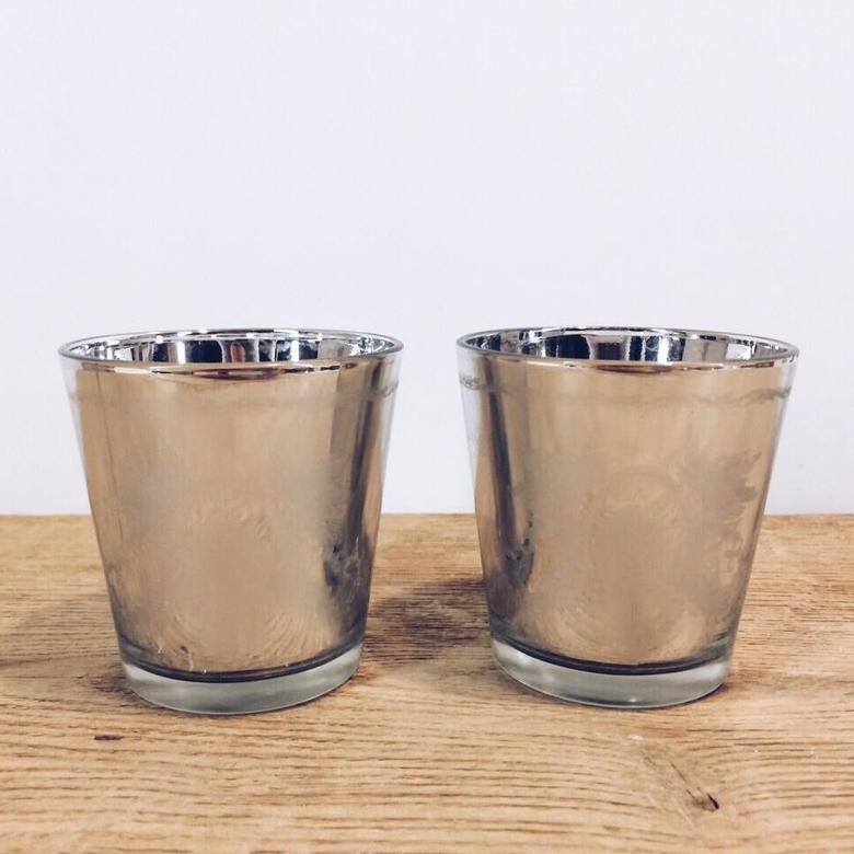 Підсвічник-склянка малий дзеркальний, скло CS-034