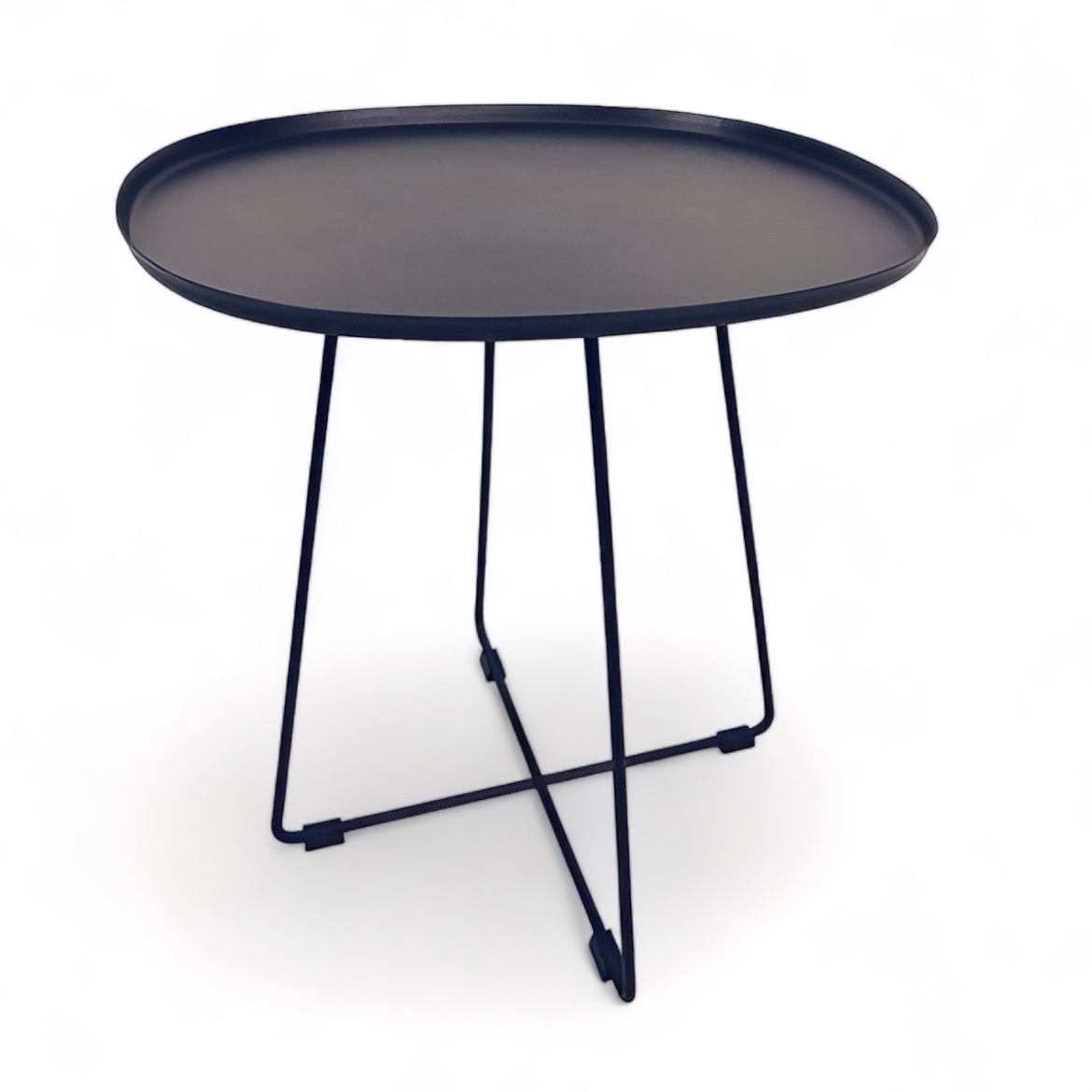 Стіл кавовий чорний овальний, метал ТВ-521