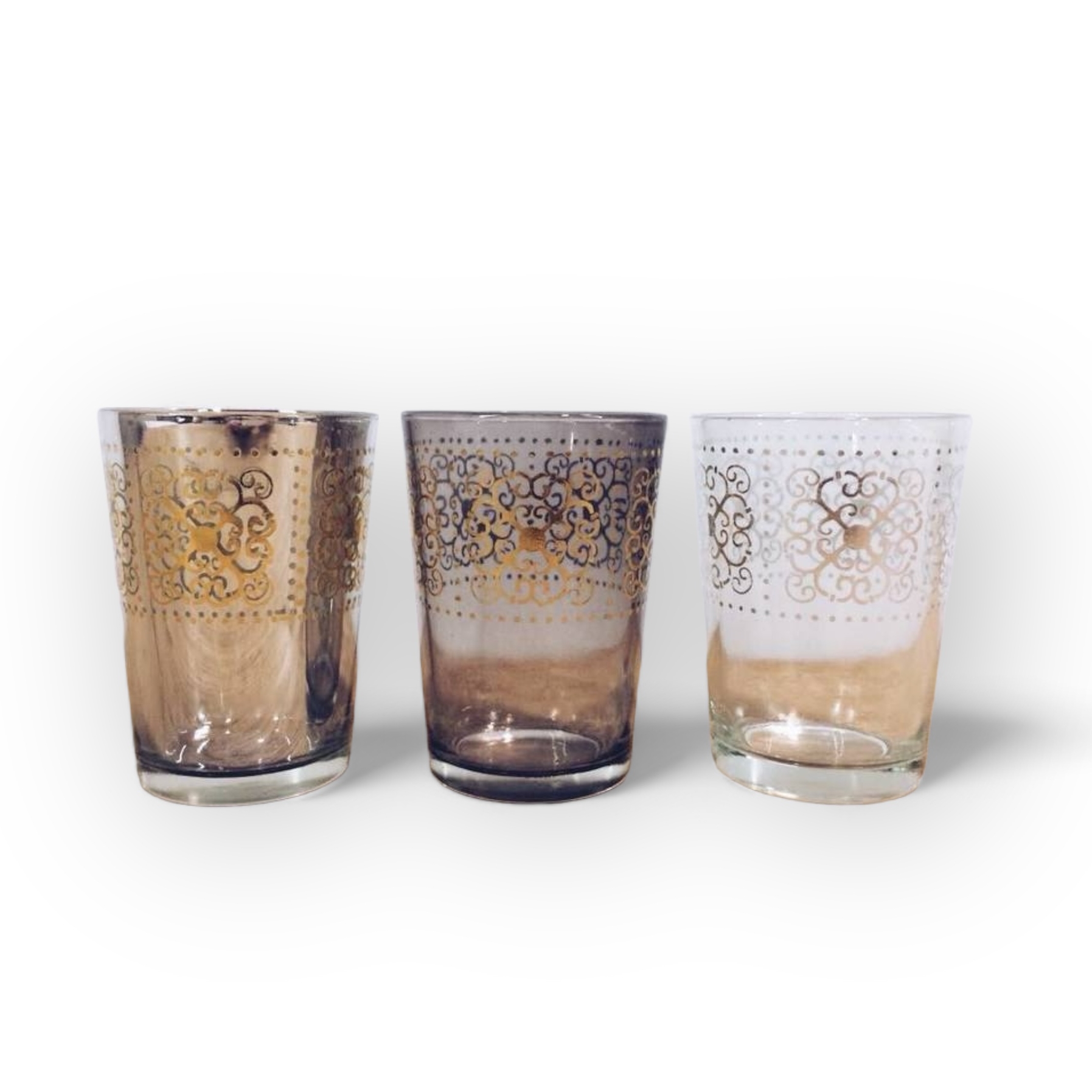 Підсвічники-склянки прозорі зі східним візерунком, скло CS-038