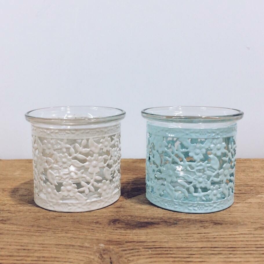 Підсвічник ажурний малий, скло/метал CS-039