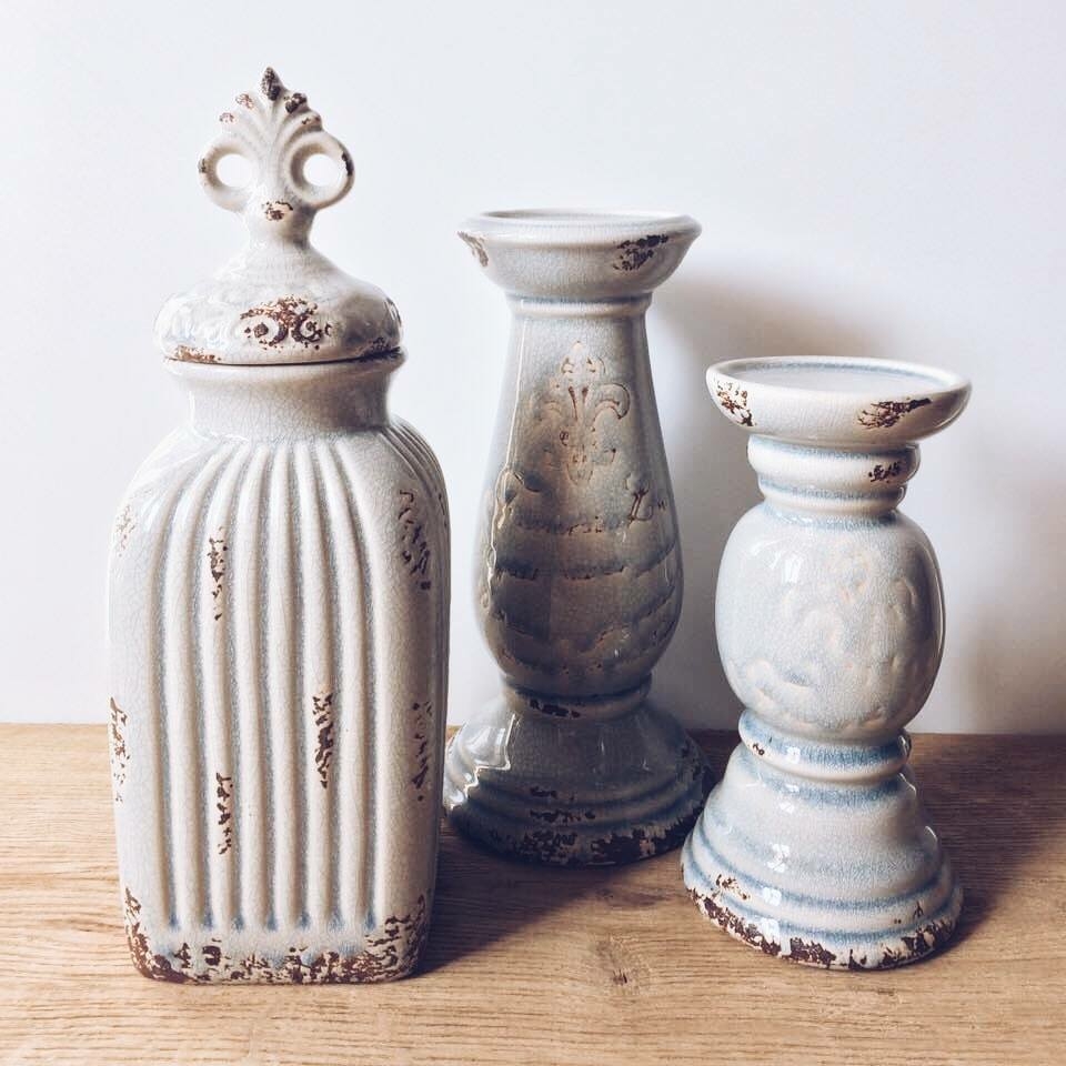 Підсвічники на одну свічку блакитні кераміка CA-052