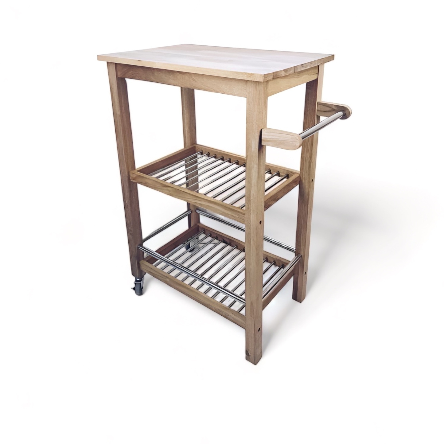 Столик сервірувальний високий з полицями, дерево/метал TB-905