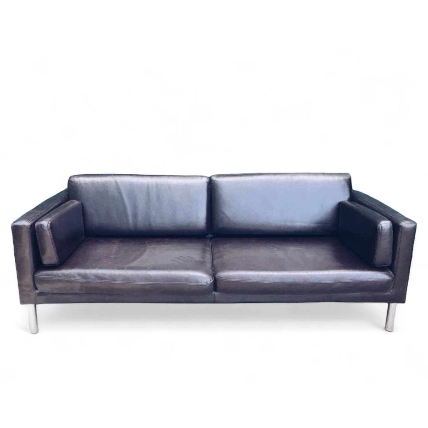 Диван 3-місний шкіряний темно-коричневий вінтаж, шкіра/шкірозамінник SF3-010