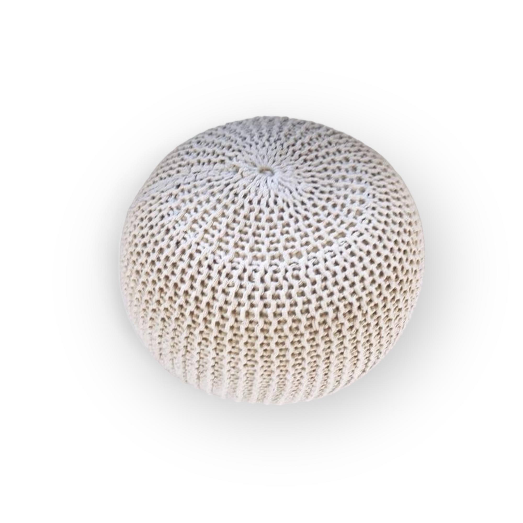 Пуф білий в'язаний PF-007