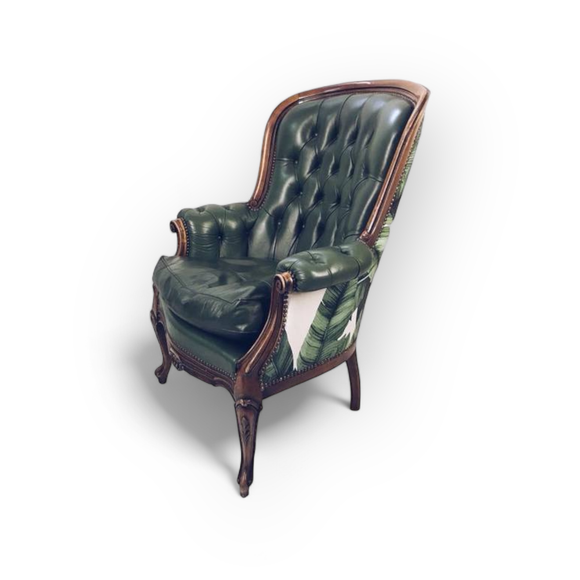 Крісло шкіряне вінтаж, нат.шкіра/тканина CH-030