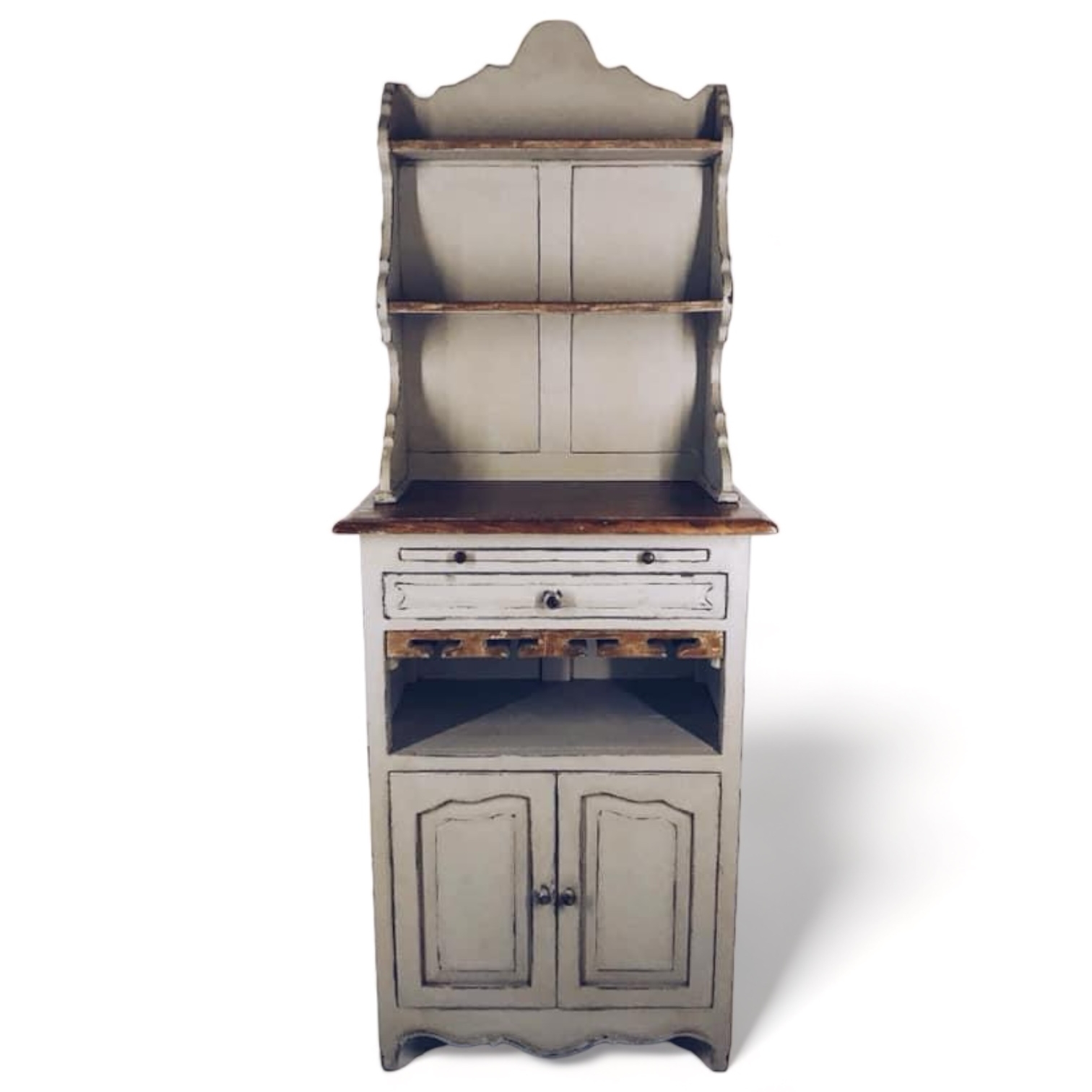 Комод з верхніми зйомними полицями сірий вінтаж, дерево CB-015