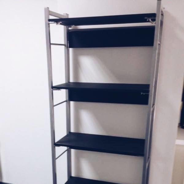 Стелаж 5 полиць чорний/сірий, мдф/метал SR-031