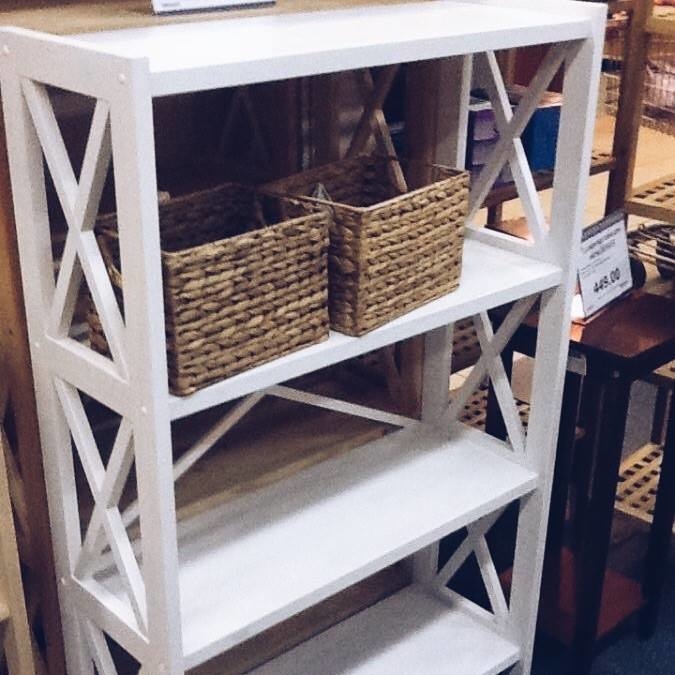 Стелаж 4 полиці білий, фарбоване дерево SR-029