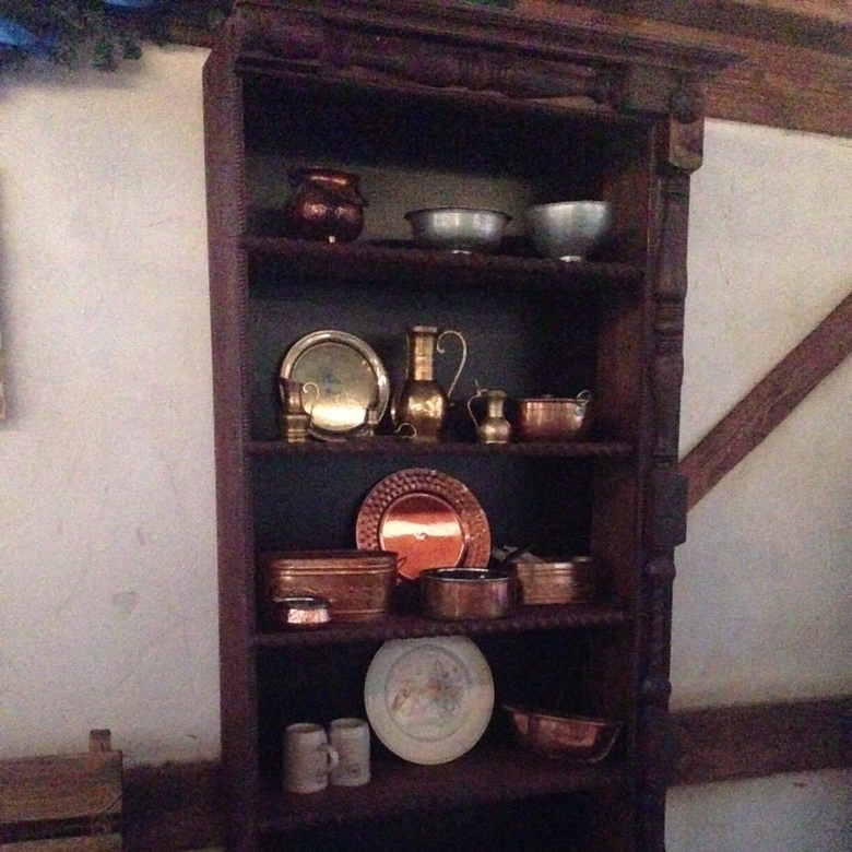 Шафа-стелаж темне дерево з двох частин SR-026