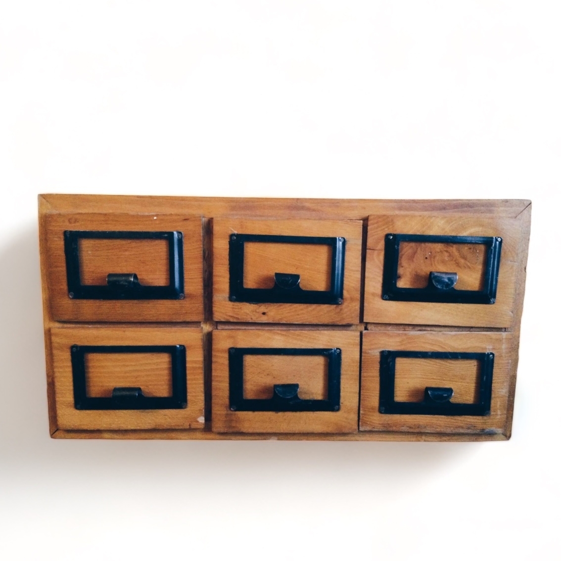 Блок бібліотечної картотеки вінтаж, дерево/метал CB-013