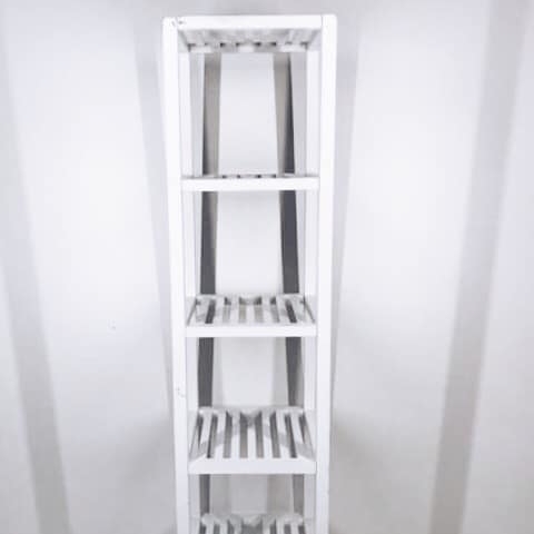 Стелаж білий вузький 5 полиць, дерево SR-015
