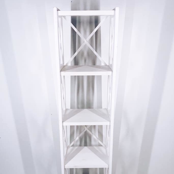 Стелаж білий вузький-2 5 полиць, дерево SR-016