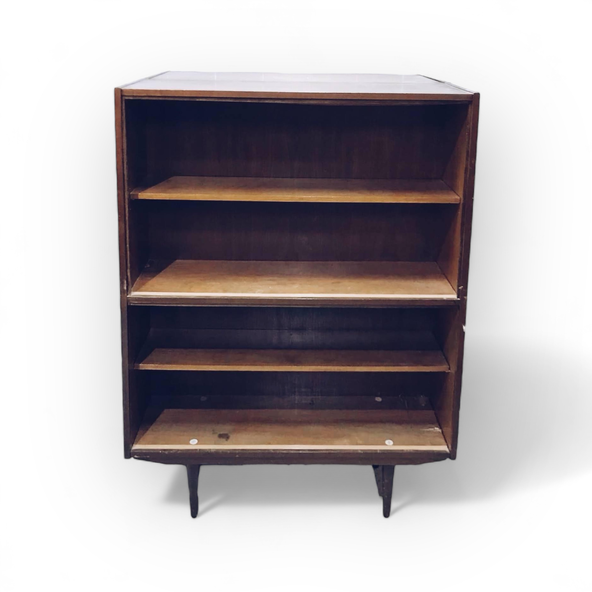 Книжкова  шафа на ніжках ретро темний лак CB-025