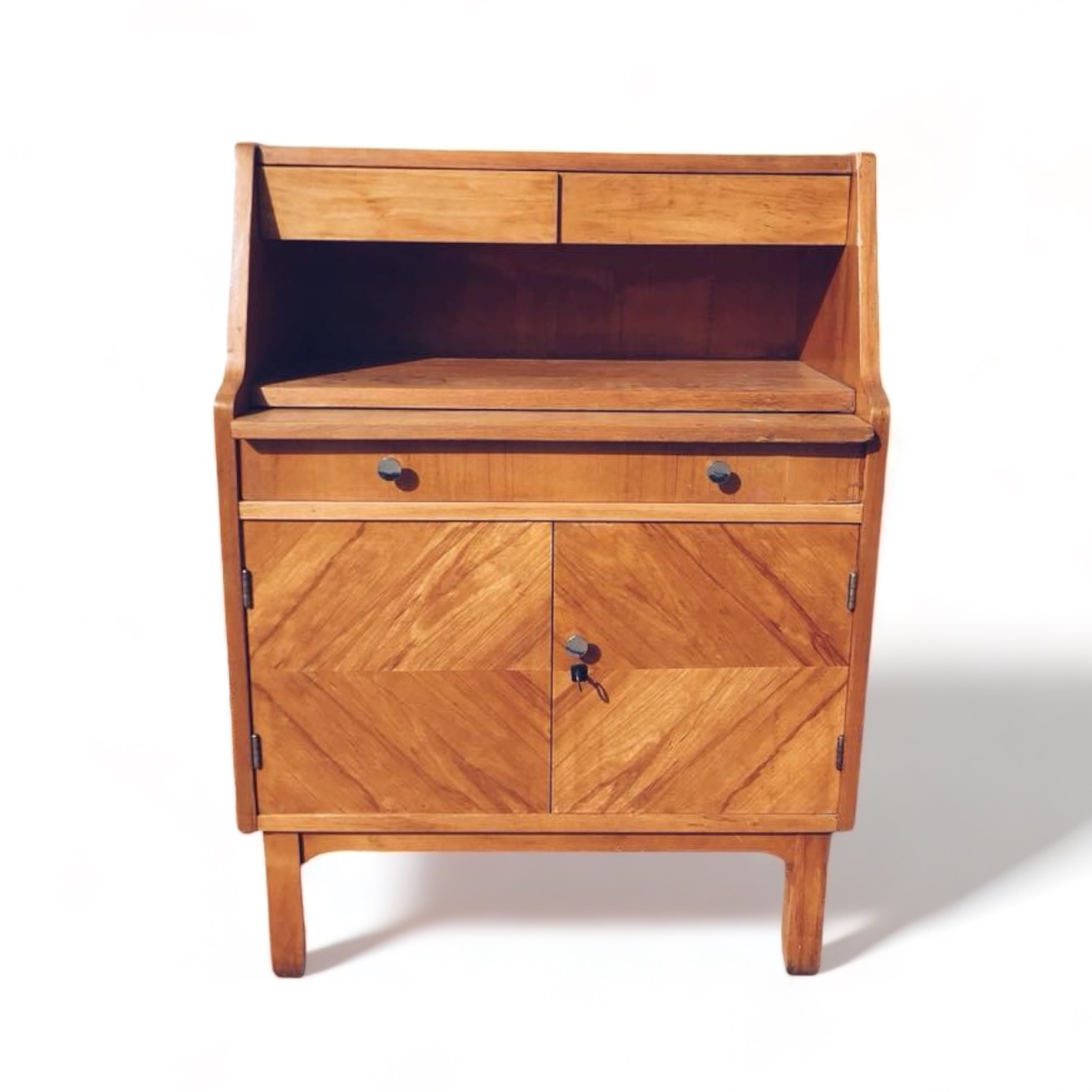 Тумба-трюмо з шухлядками на ніжках ретро, світле дерево CB-007