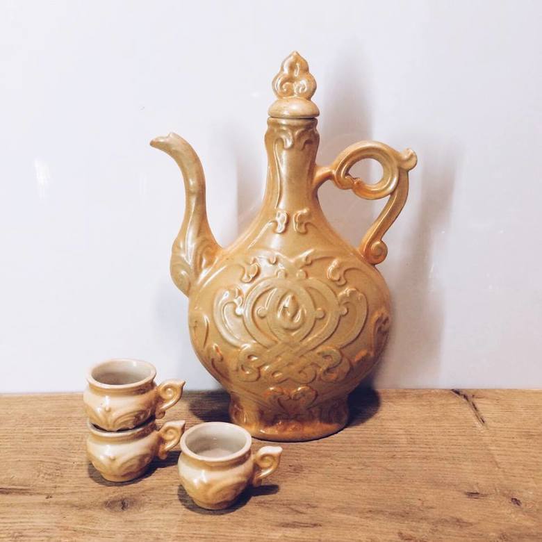 Глечик з чашками етно кераміка JU-015