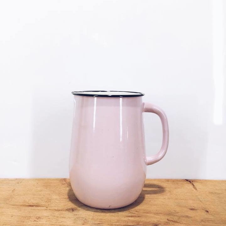 Глечик блідо-рожевий емальований метал JU-014