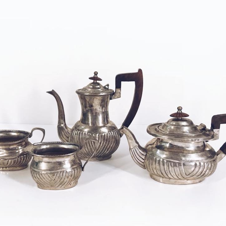 Чайно-кавовий набір вінтаж, мельхіор TE-017