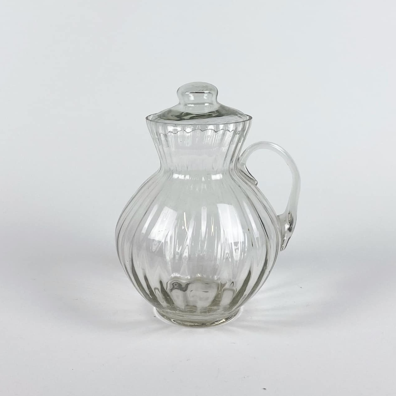 Глечик для напоїв прозорий з кришкою скло JU-018