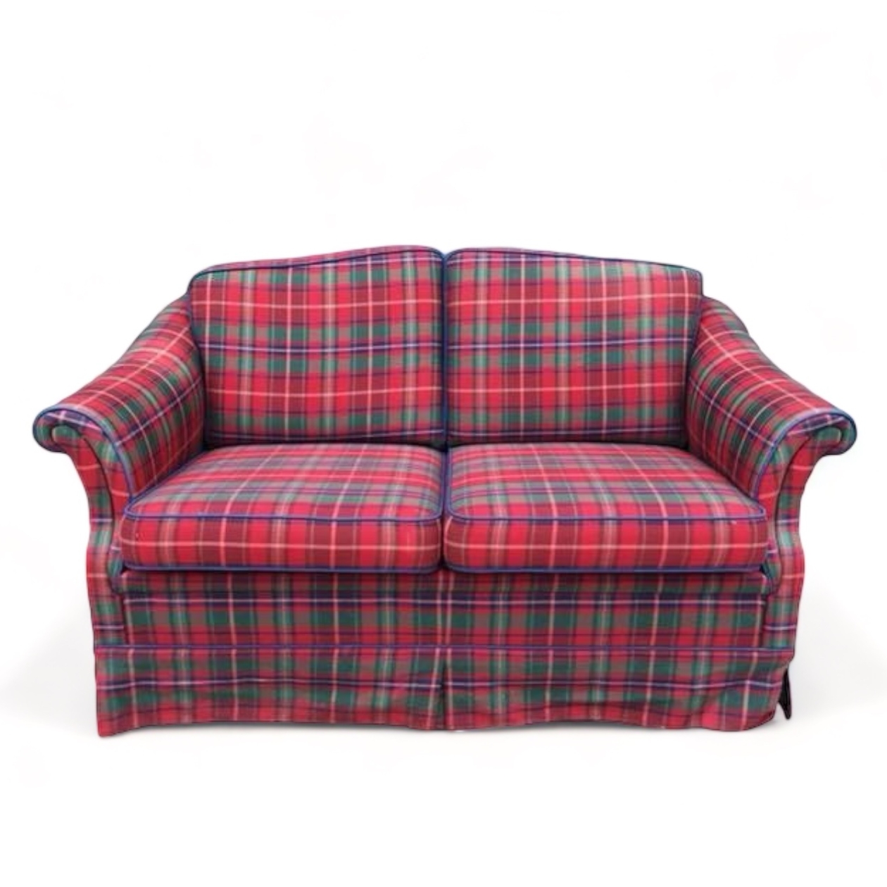 Диван 2-місний "ретро" в клітинку, обивка тканина SF2-001