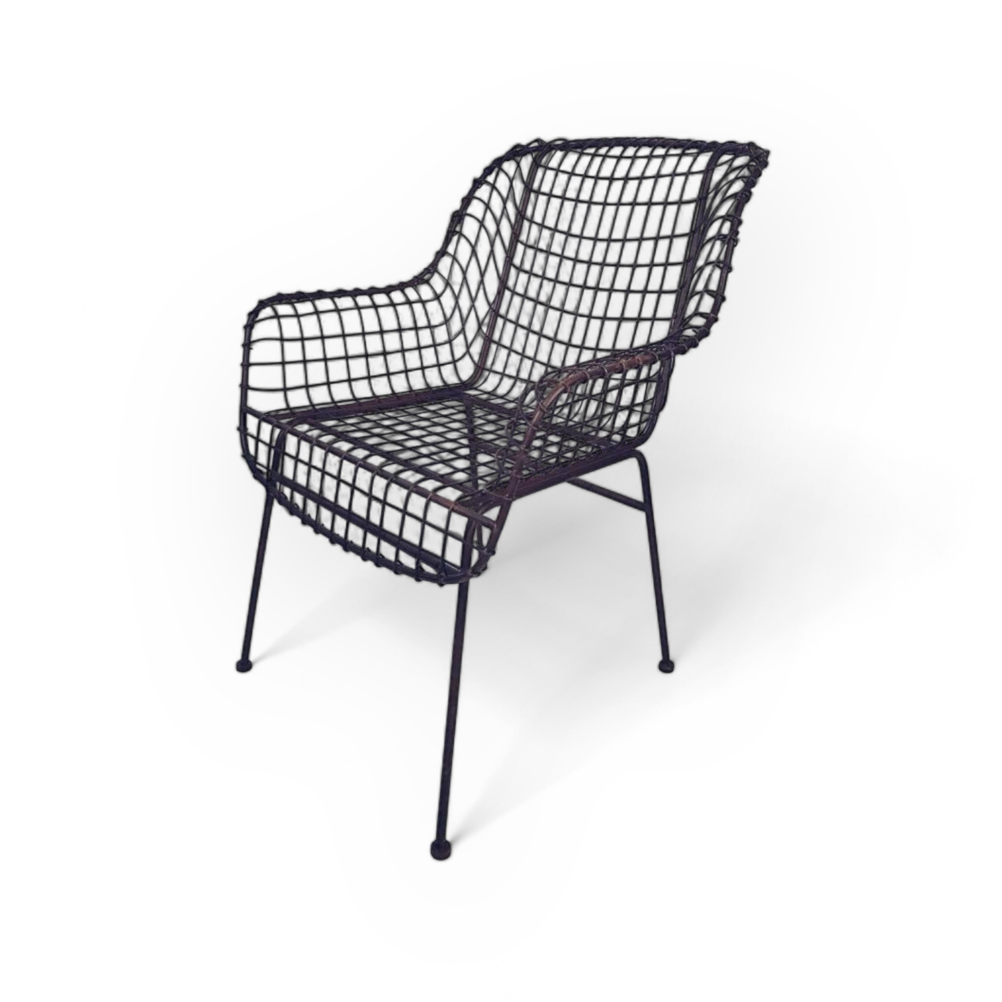 Крісло "лофт" металева сітка чорно-коричневе CH-004