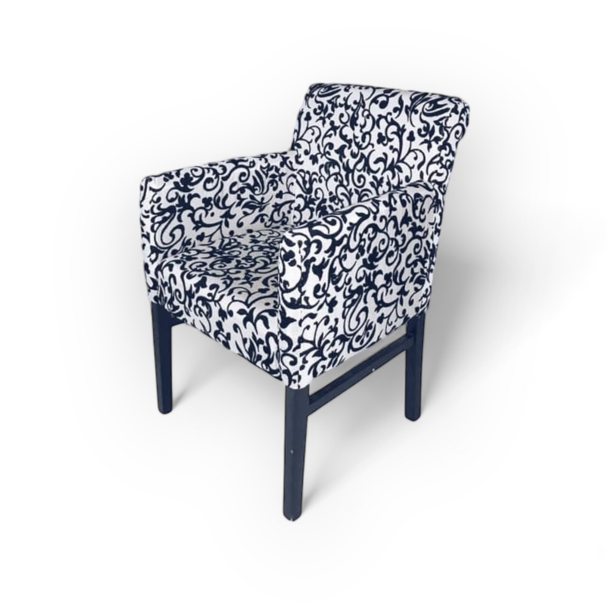 Крісло для кафе чорно-білий візерунок, тканина/дерево CH-075