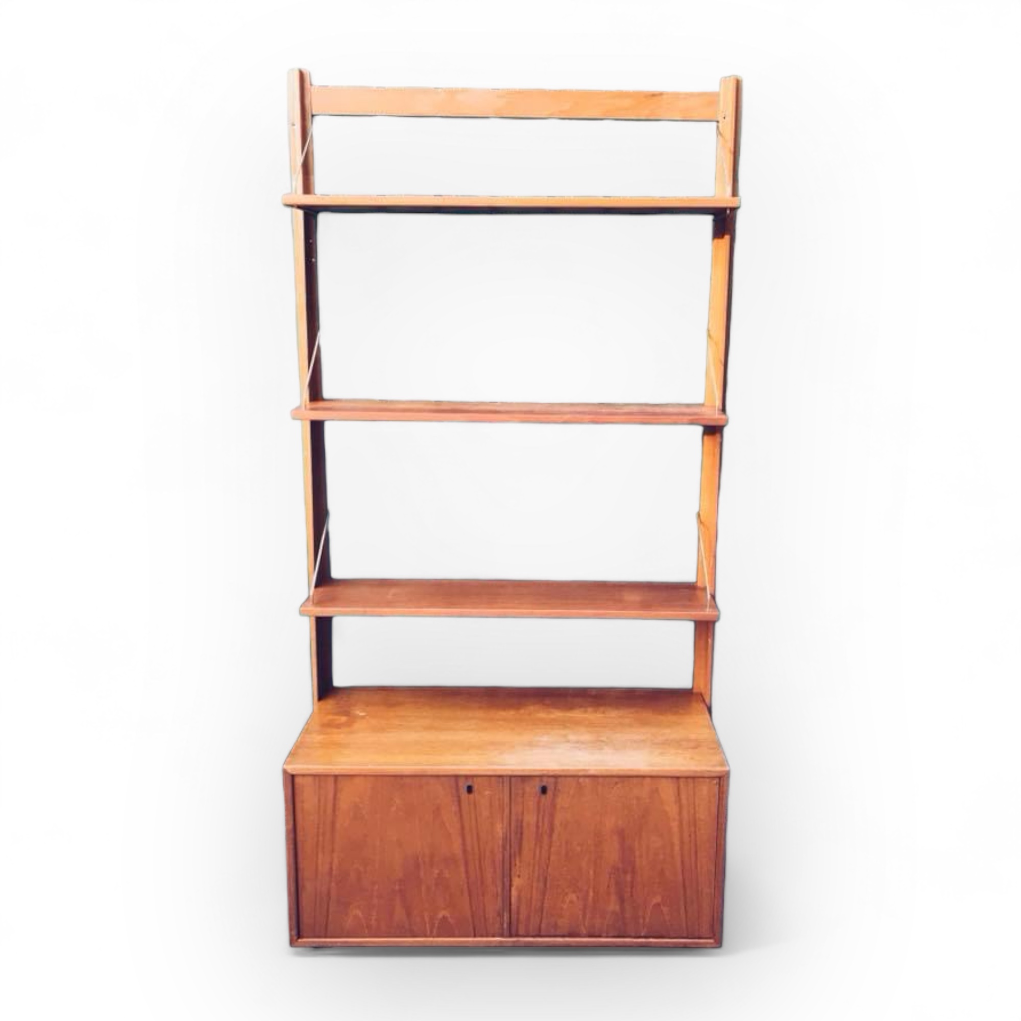 Стелаж модульний настінний вінтаж 50-і роки секція 2, тік SR-009