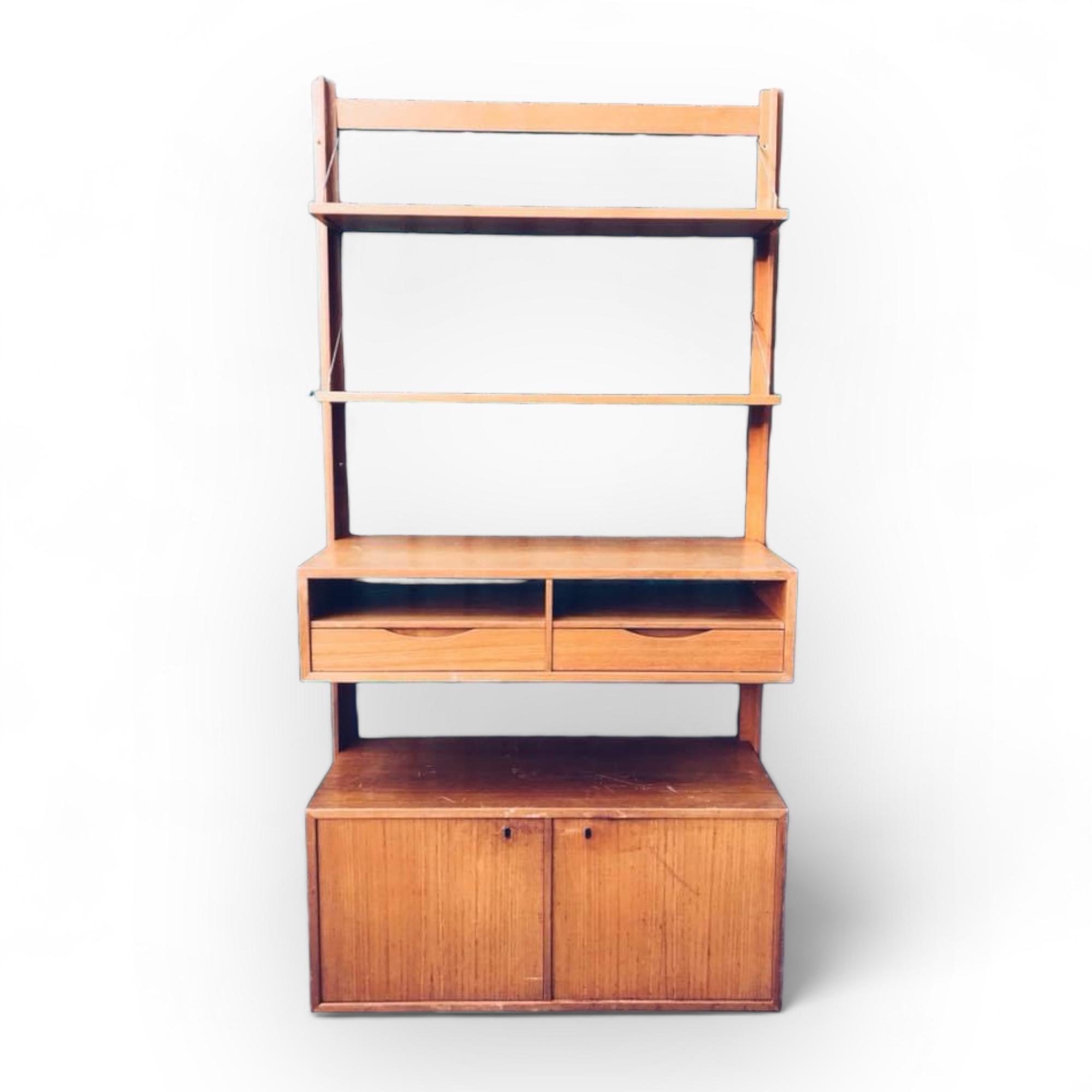 Стелаж модульний настінний вінтаж 50-і роки секція 1, тік SR-008