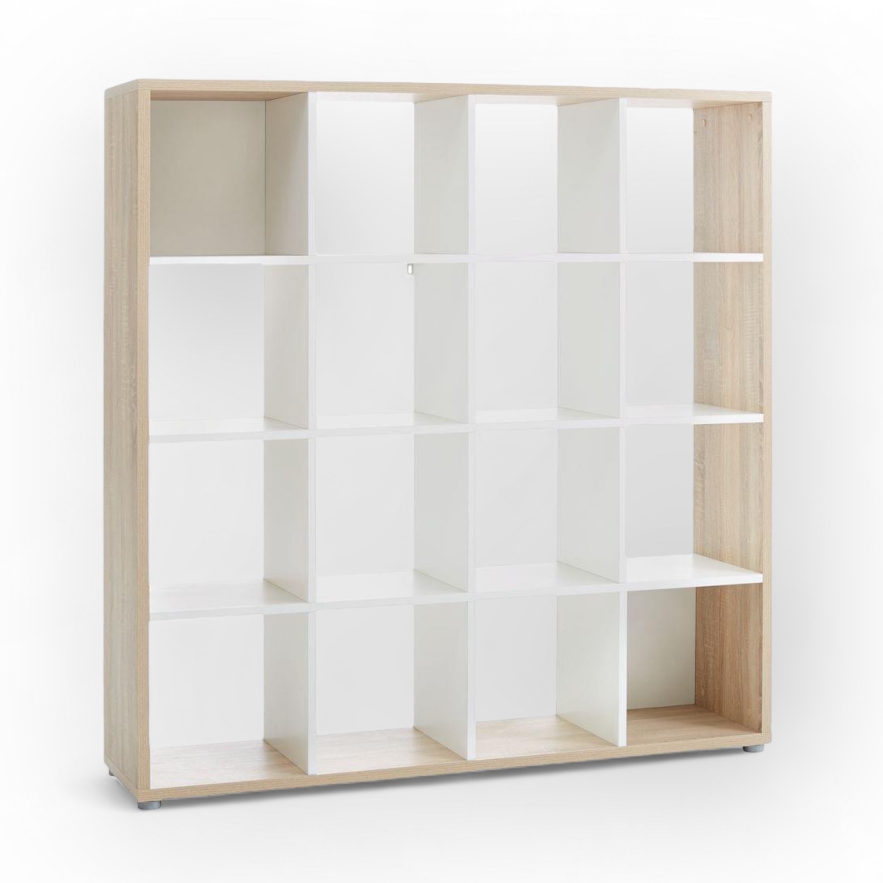 Стелаж 16 ніш білий/дерево, ламінований дсп SR-001