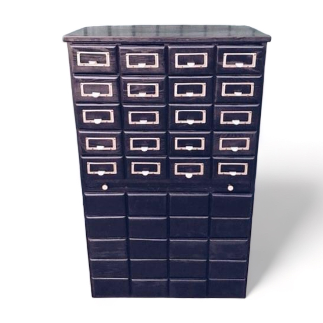 Картотека чорна вінтаж, дерево/метал CB-002