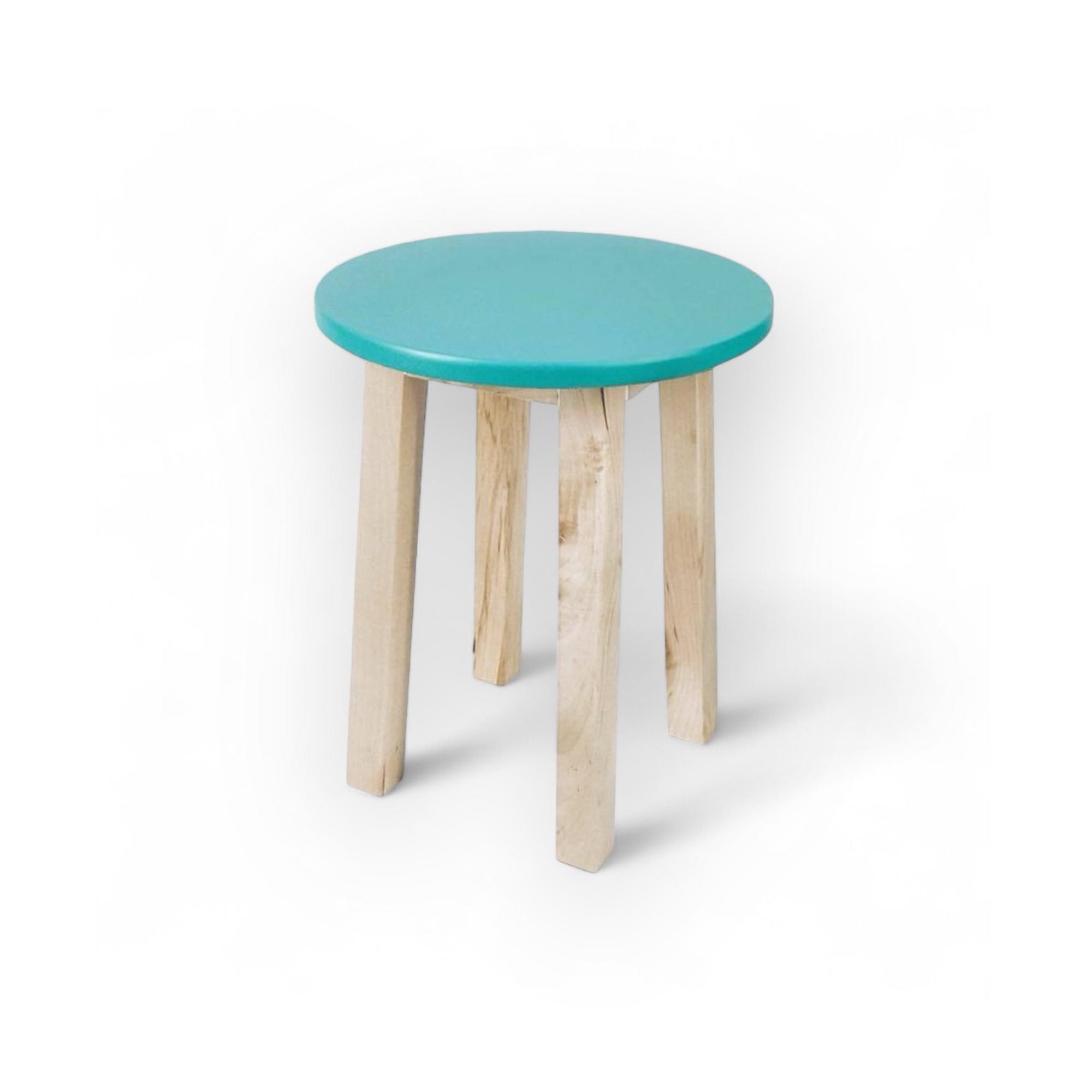 Табурет круглий блакитний, дерево ST-002