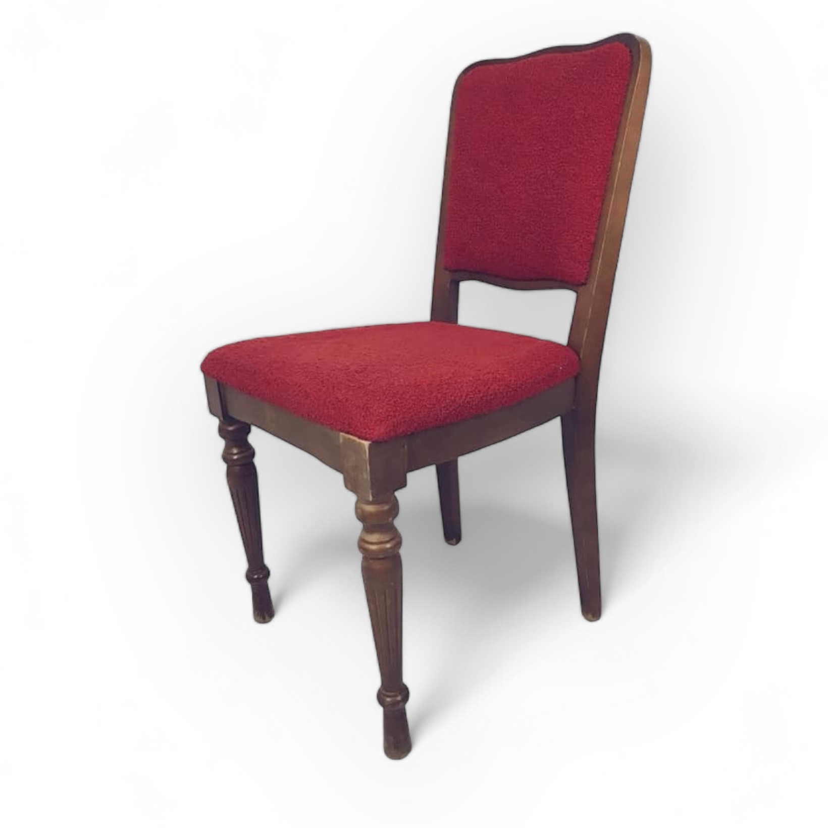 Стілець обідній вінтаж 80-і роки червона обивка, дерево/тканина ST-068
