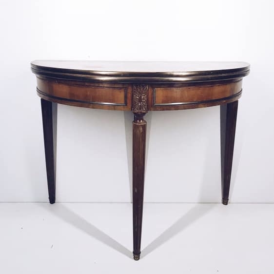 Ламберний стіл/консоль вінтаж, дерево/шкіра TB-301