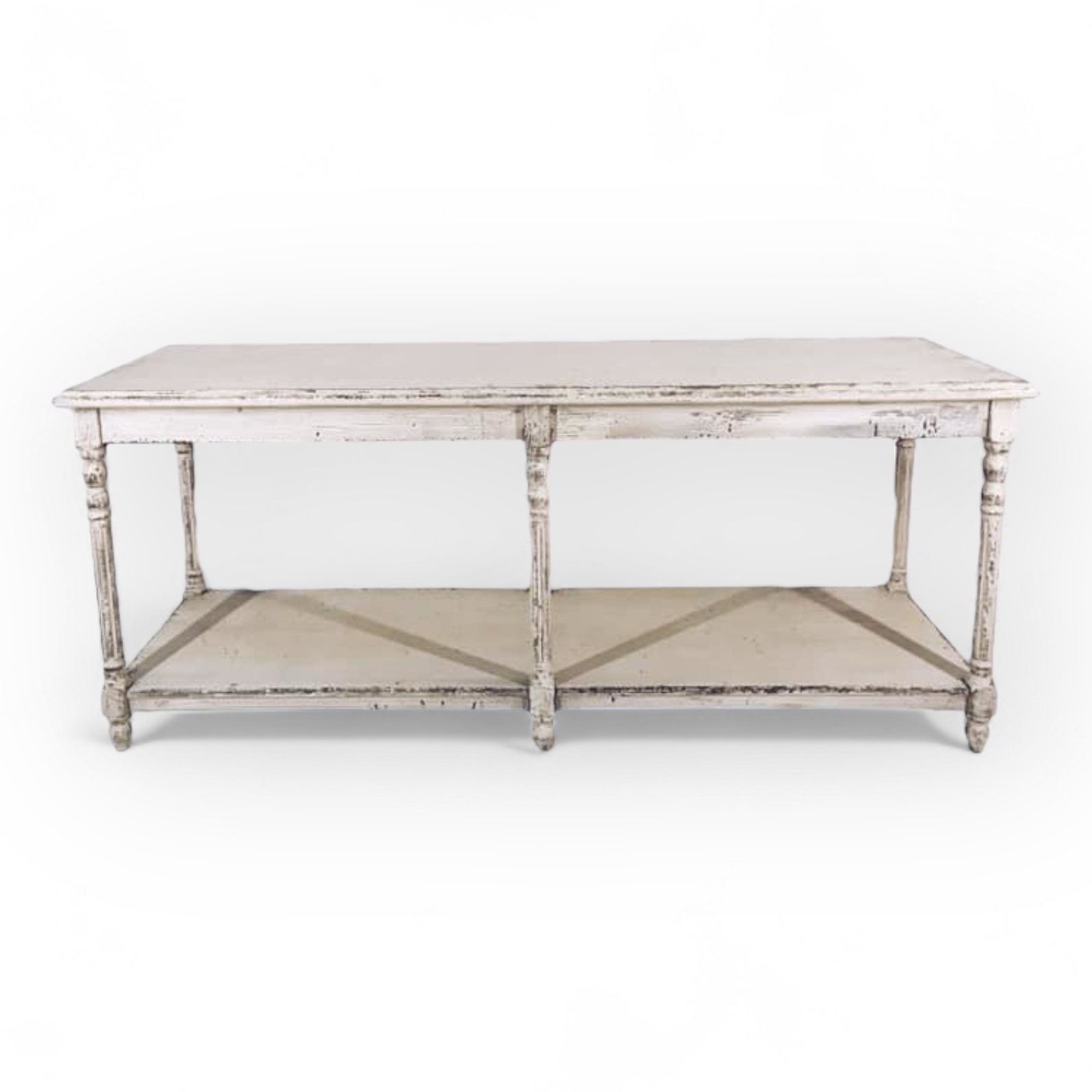 Стіл/консоль/кухонний острів білий зістарений, дерево TB-303