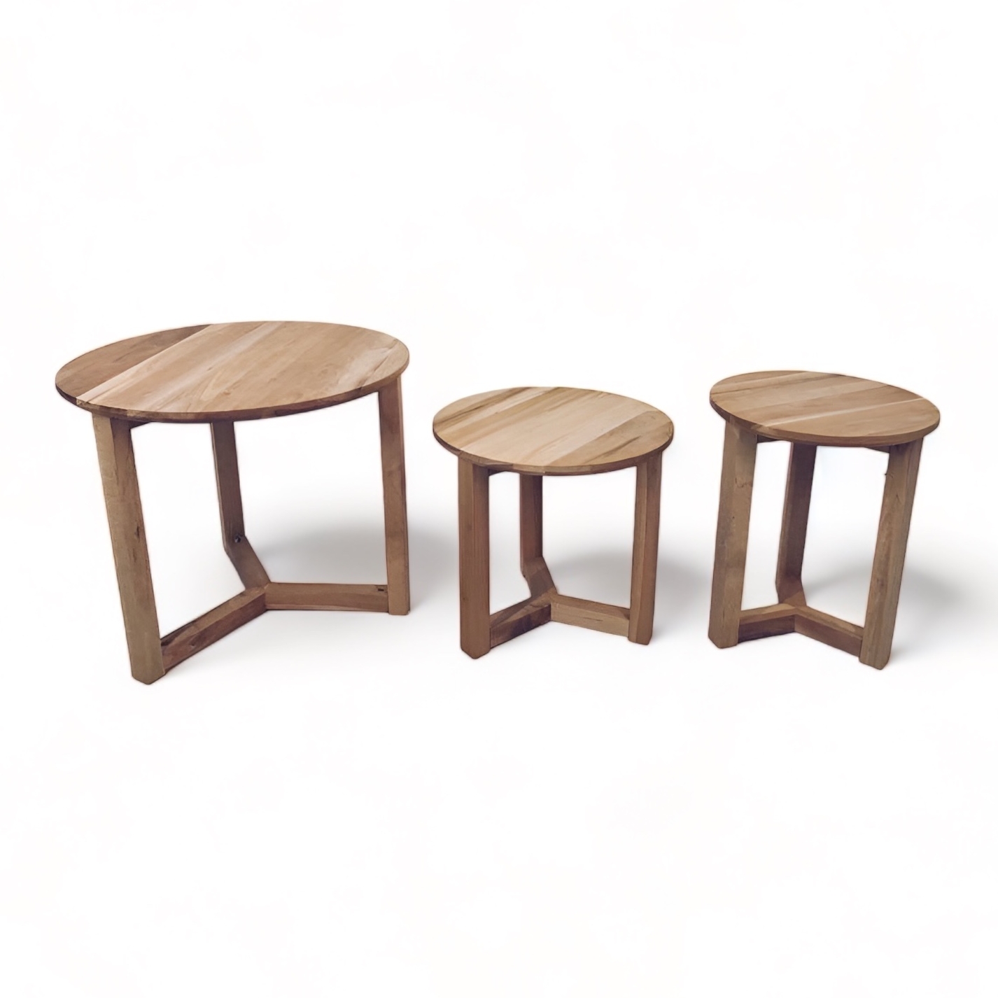 Кавові столики круглі 3х розмірів, дуб ТВ-515