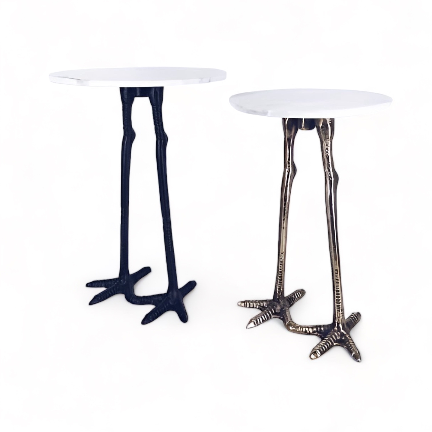 Столики-підставки на пташиних ніжках мармур/метал TB-556