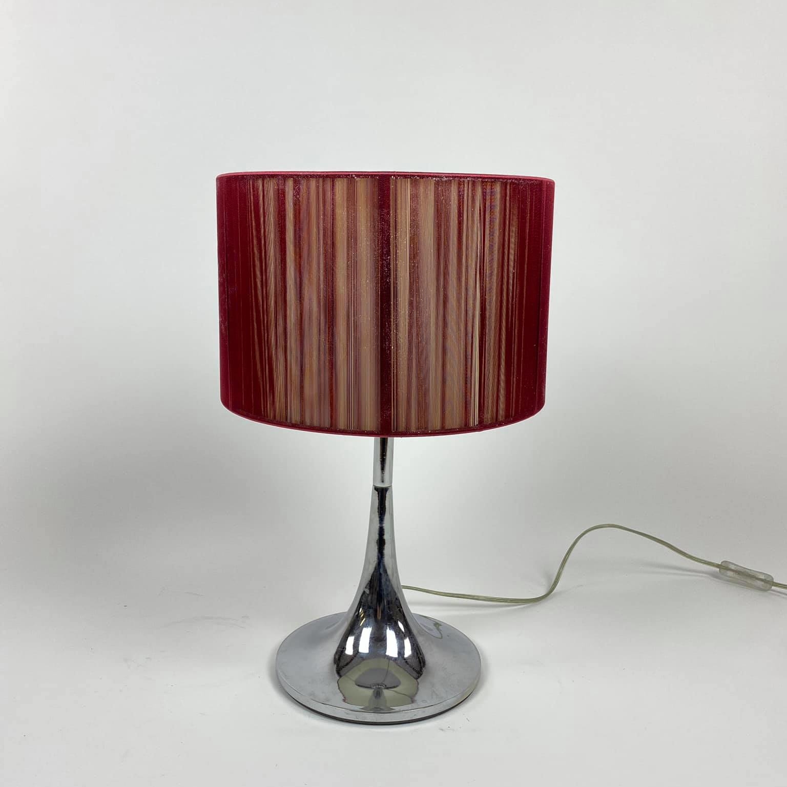 Лампа настільна металева база драпірованиий абажур LT-104