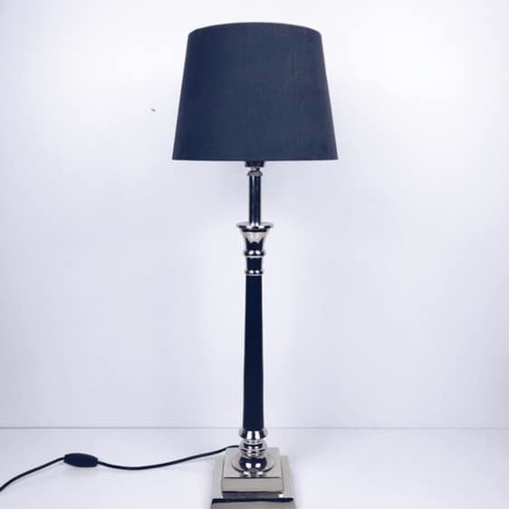 Лампа настільна класична база чорний/хром LT-119