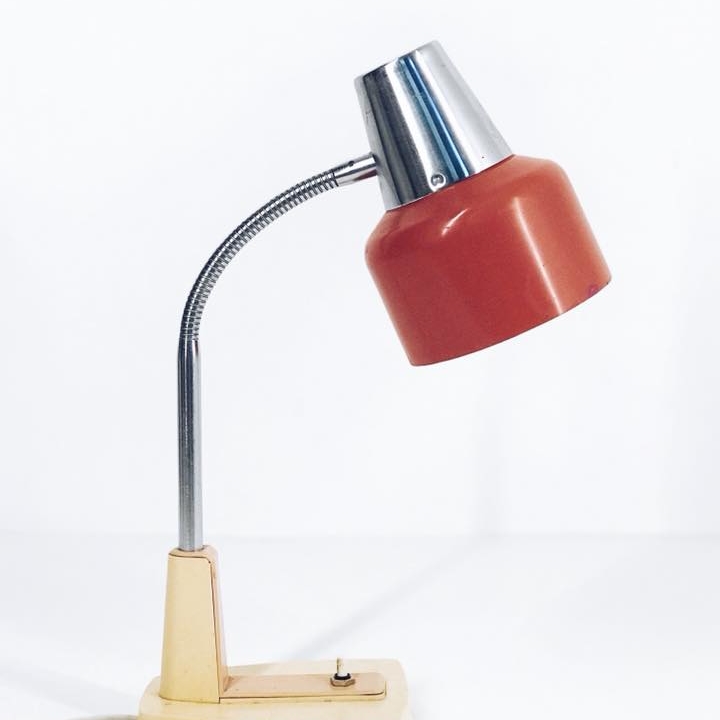 Лампа офісна вінтаж червоний/беж T-042