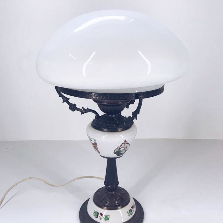 Лампа настільна вінтаж скляний плафон LT-035