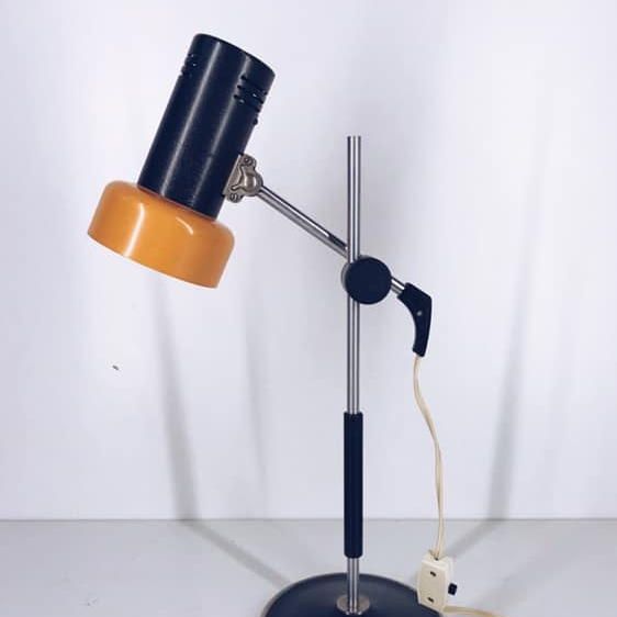 Лампа офісна на штативі метал оранжевий/чорний LT-021