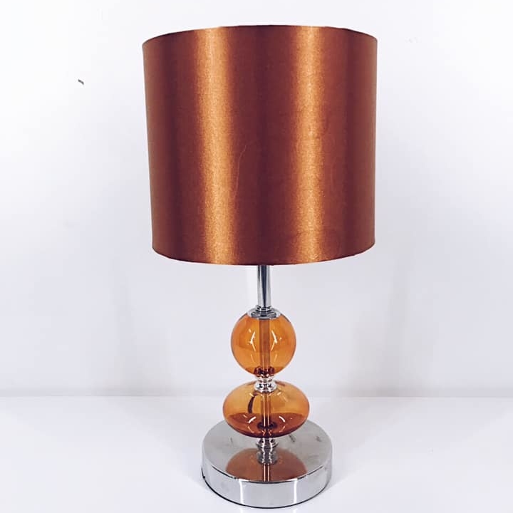 Лампа настільна база зі скляними кулями оранж LT-017